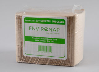 Environap Kraft Cocktail Napkin ' Embossed - Coastal