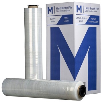 Cast Hand Stretch Film - Clear, 500mm x 300m x 23mu + 4 Free End - Matthews