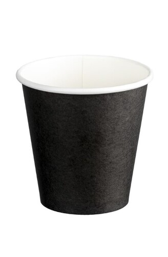 Single Wall PE Paper Hot Cups - Black, 4oz, 120ml - Matthews