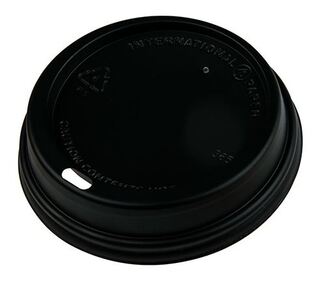 PS Plastic Hot Cup Lids - Black, 62mm Diameter (1000) - Matthews