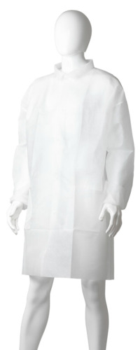 Polypropylene Domed Laboratory Coat - White, XL, 45gsm      - Matthews