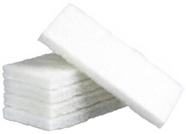 Thick Scouring Pads - White, 115mm x 250mm x 20mm Pack 5 *Non Scratch - Matthews