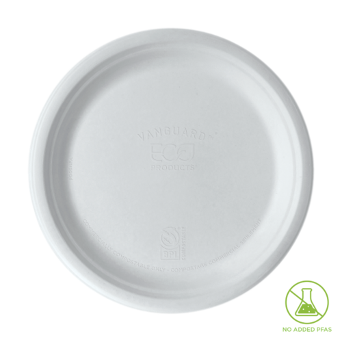 Sugarcane PLATE, 10in White 253 - Detpak