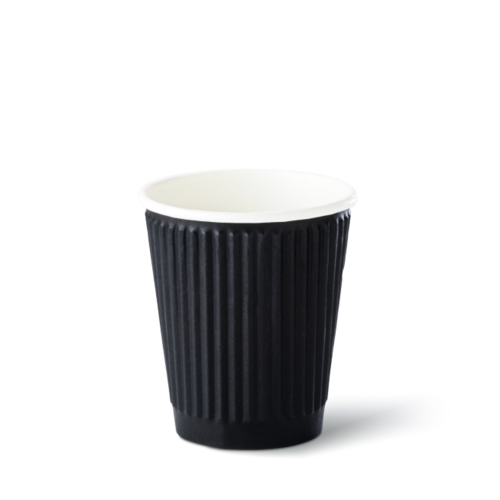 RIPPLE REFINED' 8oz Hot Cup Black 80mm - Detpak