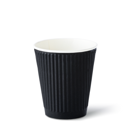 RIPPLE REFINED™ 12oz Hot Cup Black 89mm - Detpak