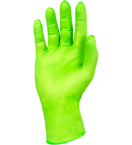 Neon Green Nitrile Gloves SMALL - TGC