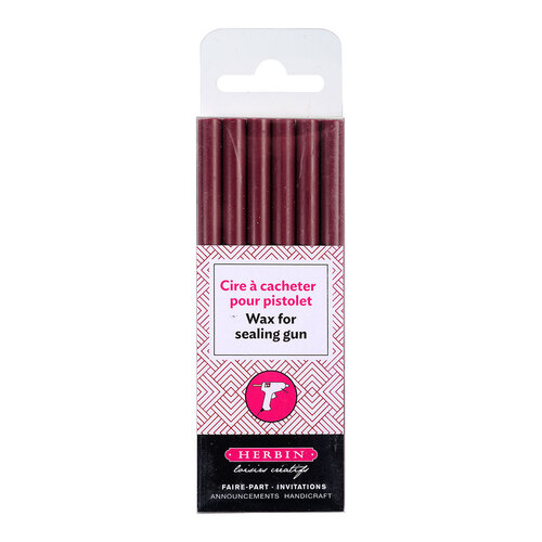 Herbin Wax Gun Sticks Burgundy, Pack of 6